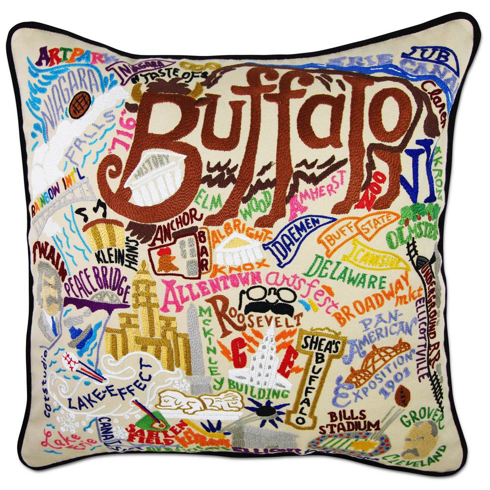 Buffalo Hand - Embroidered Pillow by CatStudio by Quirks! at Shirley Shoppe