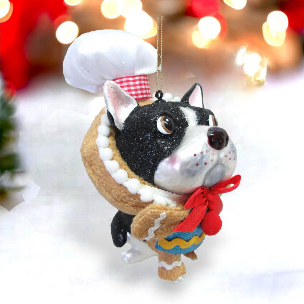 Bulldog w/Gingerbread Costume Ornament by December Diamonds by Quirks! at Shirley Shoppe