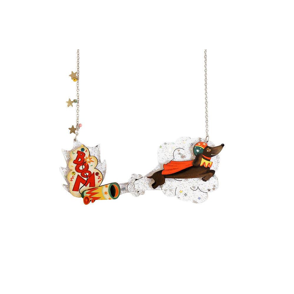 Bullet Dachshund Necklace and Brooch by Laliblue by Quirks! at Shirley Shoppe
