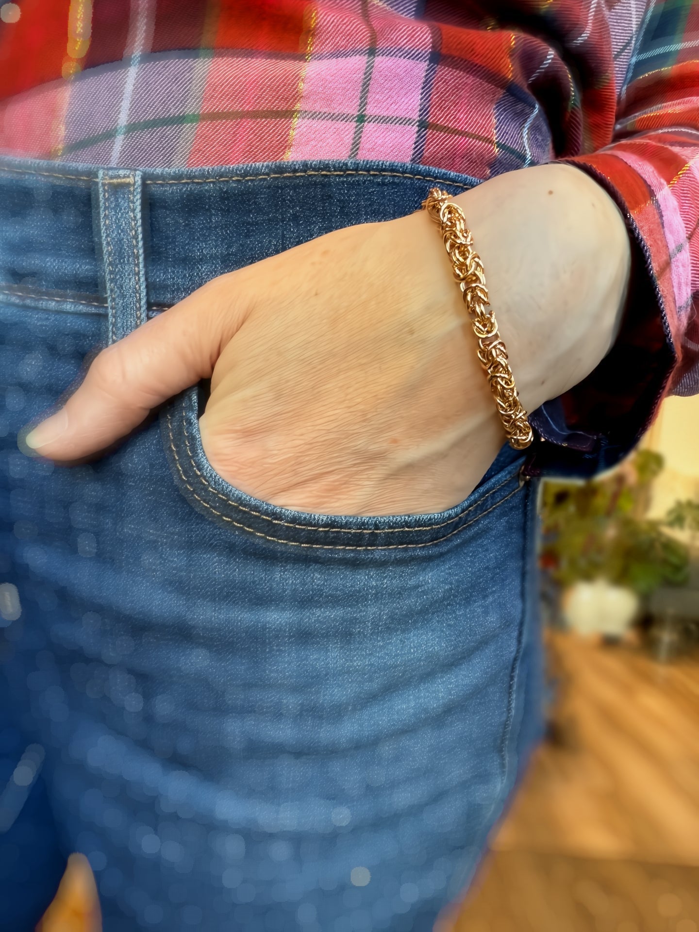 Byzantine Chainmaille Bracelet in 14K Gold Fill by Alison Morse at Shirley Shoppe