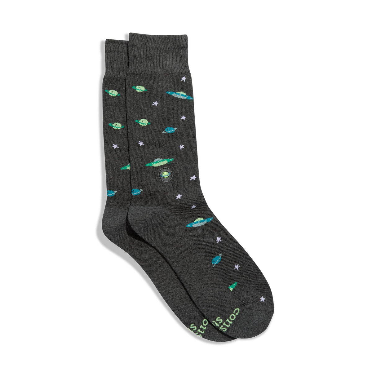 Conscious Step Socks that Support Space Exploration - Galactic Gray