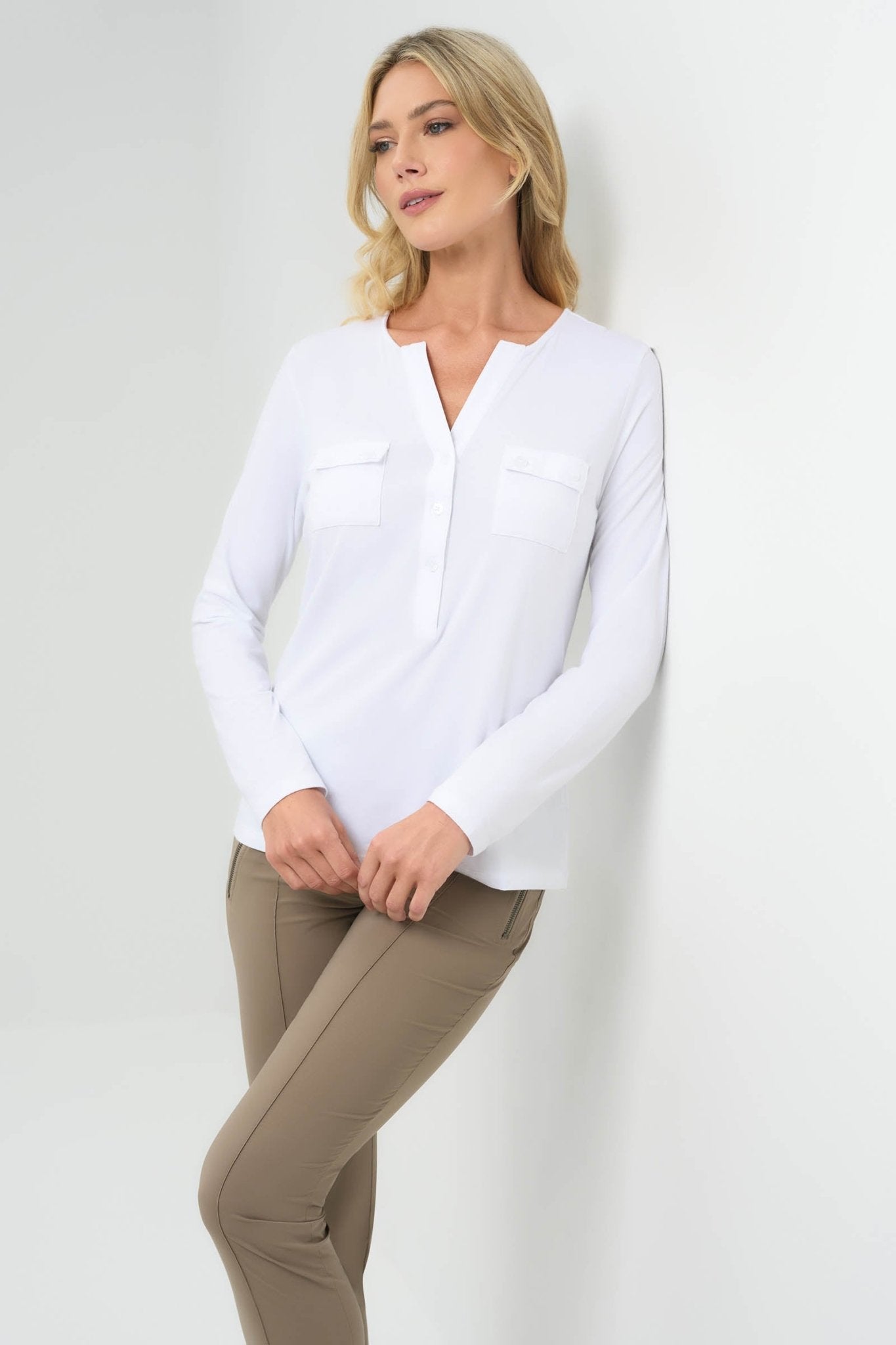Calista Roll up Henley Top by Anatomie at Shirley Shoppe