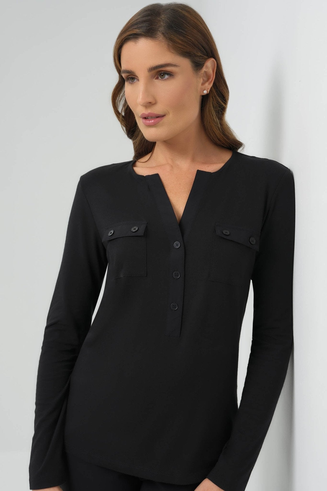 Calista Roll up Henley Top by Anatomie at Shirley Shoppe