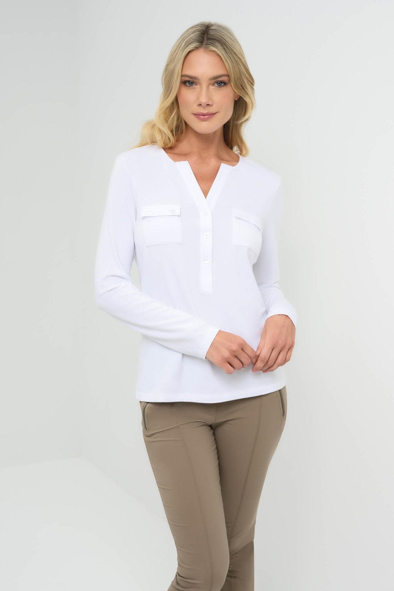 Calista Roll up Henley Top by Anatomie at Shirley Shoppe