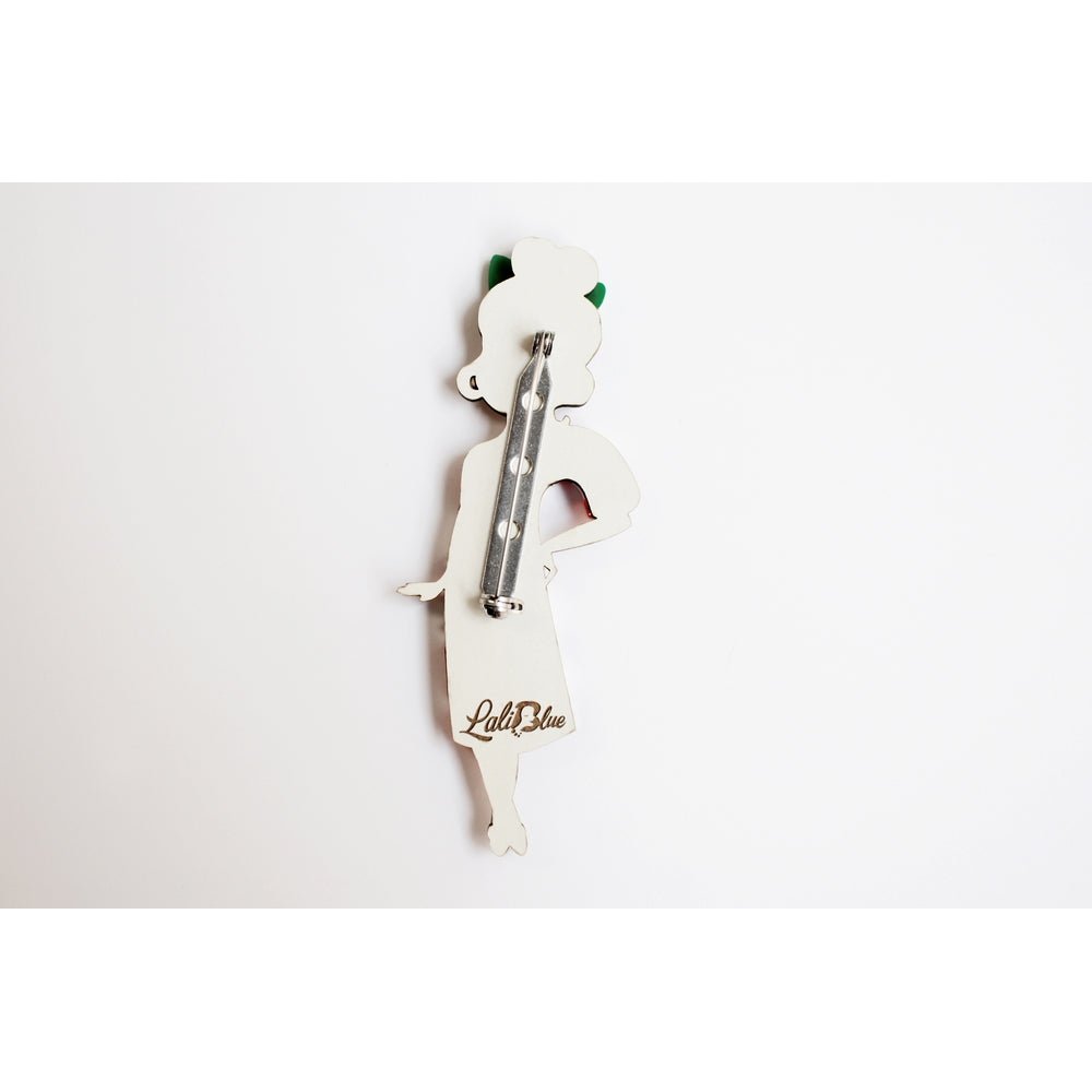Candy Cane Girl Brooch by Laliblue – Retro Kitschy Statement Brooch for Collectors by Quirks! at Shirley Shoppe