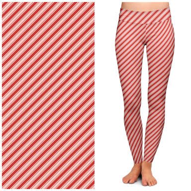 "Candy Cane Lane" Buttery Soft Leggings by Lipstick & Chrome by Quirks! at Shirley Shoppe