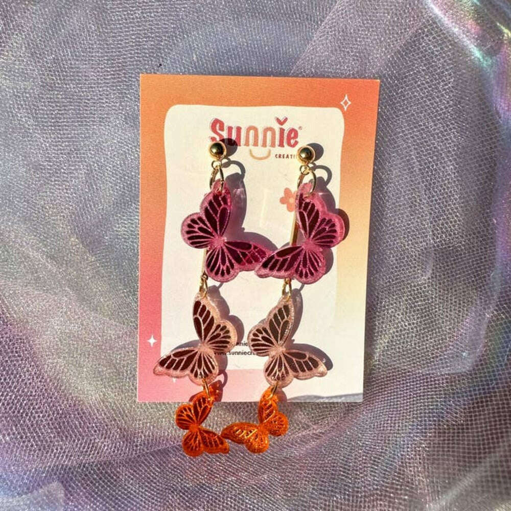 Candy Kaleidoscope Butterfly Acrylic Earrings