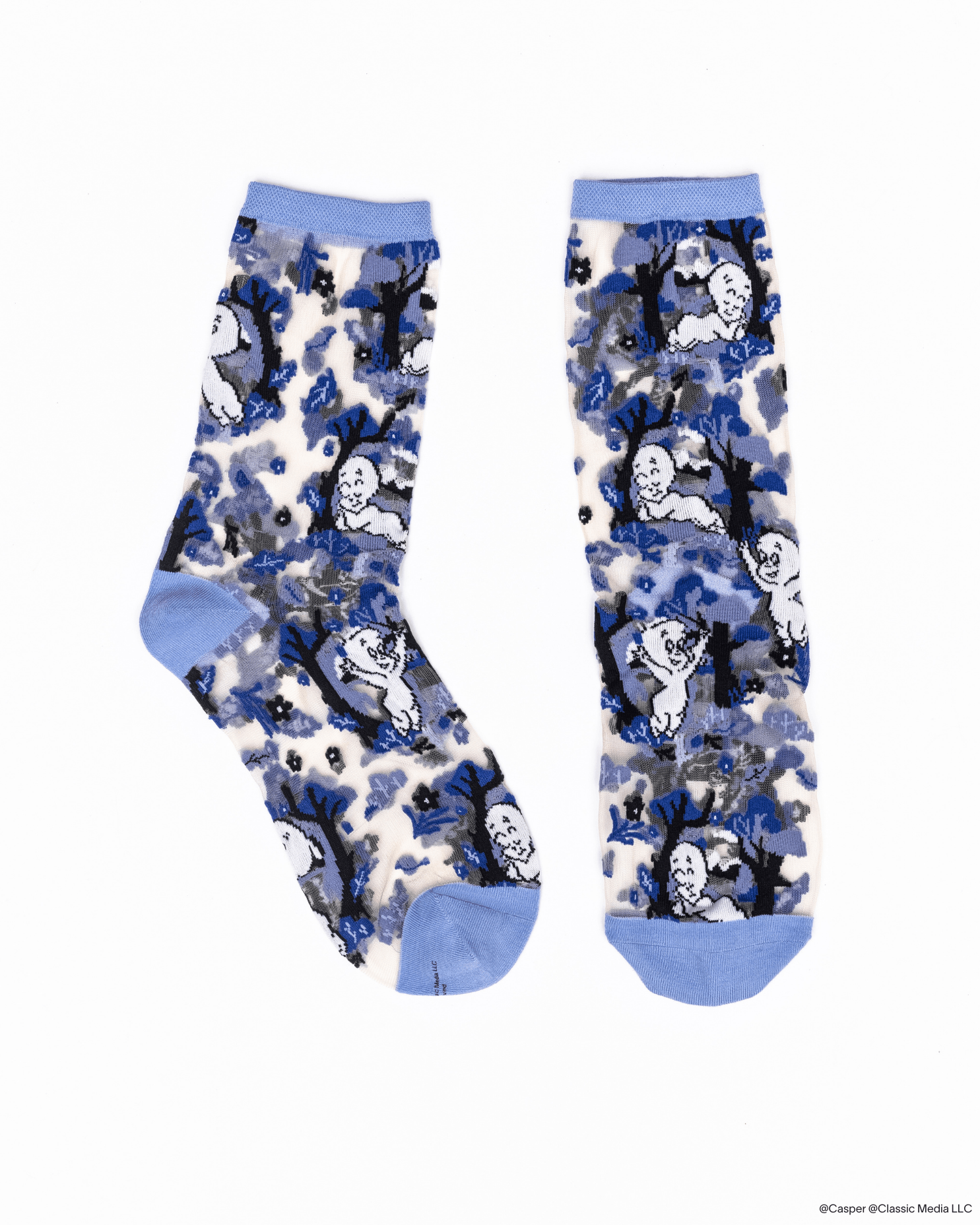 Casper and Trees Sheer Crew Sock by Quirks! at Shirley Shoppe