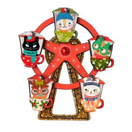 Cat Ferris Wheel Brooch by Laliblue by Quirks! at Shirley Shoppe