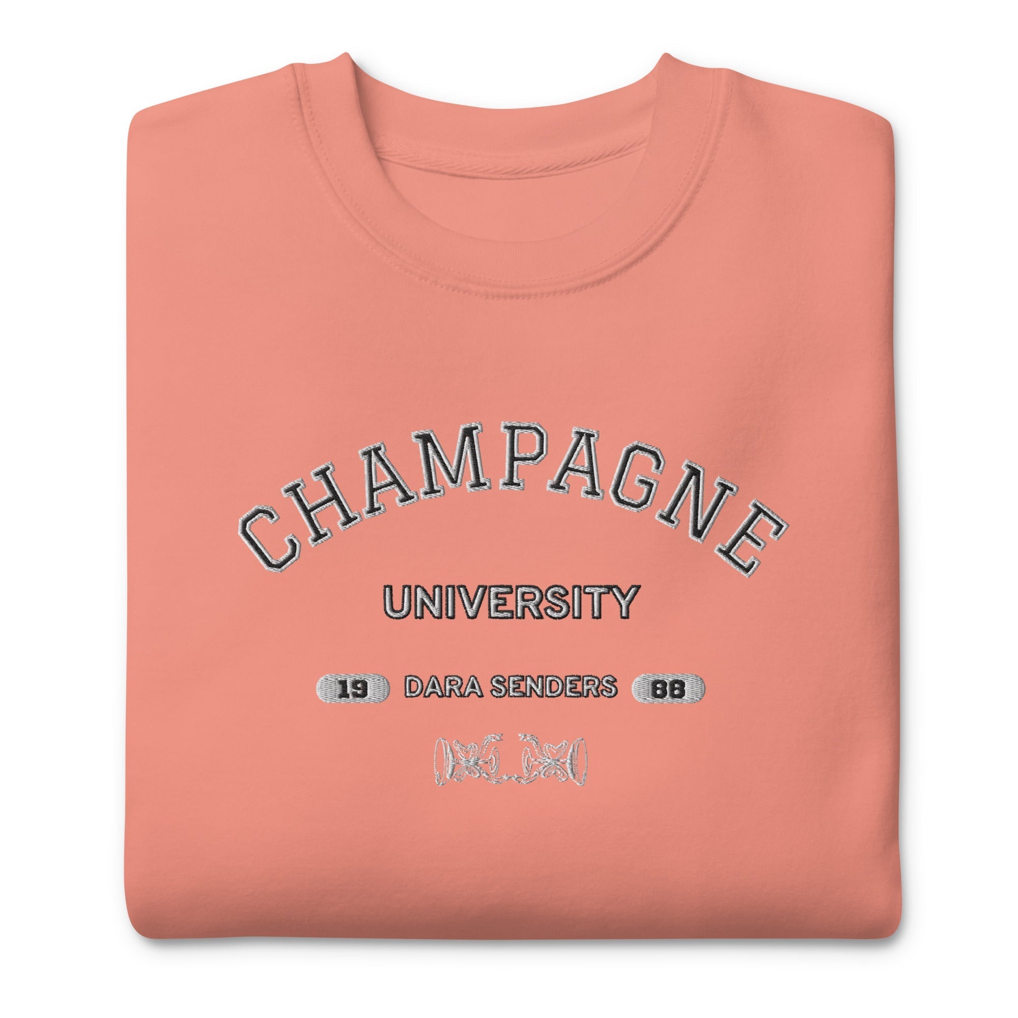CHAMPAGN CREWNECK SWEATSHIRT by DARA SENDERS at Shirley Shoppe