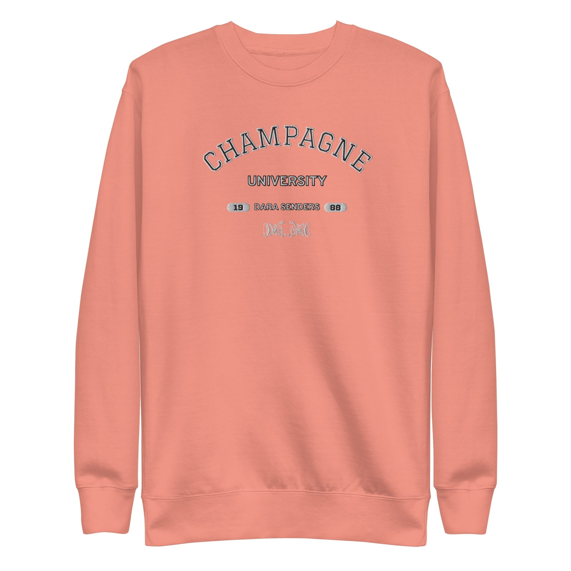 CHAMPAGN CREWNECK SWEATSHIRT by DARA SENDERS at Shirley Shoppe