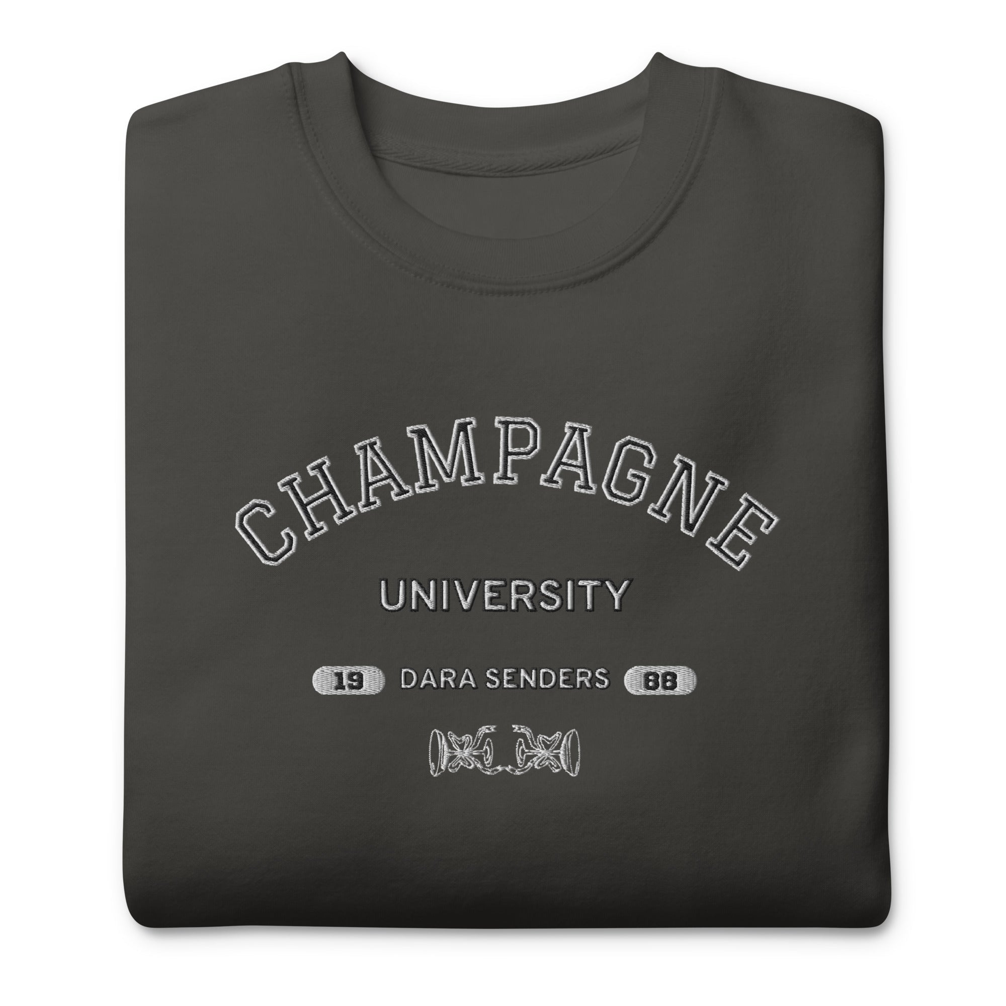 CHAMPAGN CREWNECK SWEATSHIRT by DARA SENDERS at Shirley Shoppe