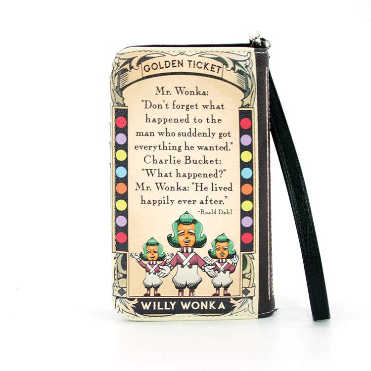 Charlie and the Chocolate Factory Book Wallet Wristlet by Quirks! at Shirley Shoppe