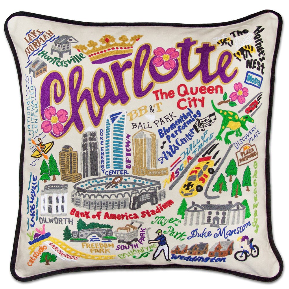 Charlotte Hand - Embroidered Pillow by Quirks! at Shirley Shoppe