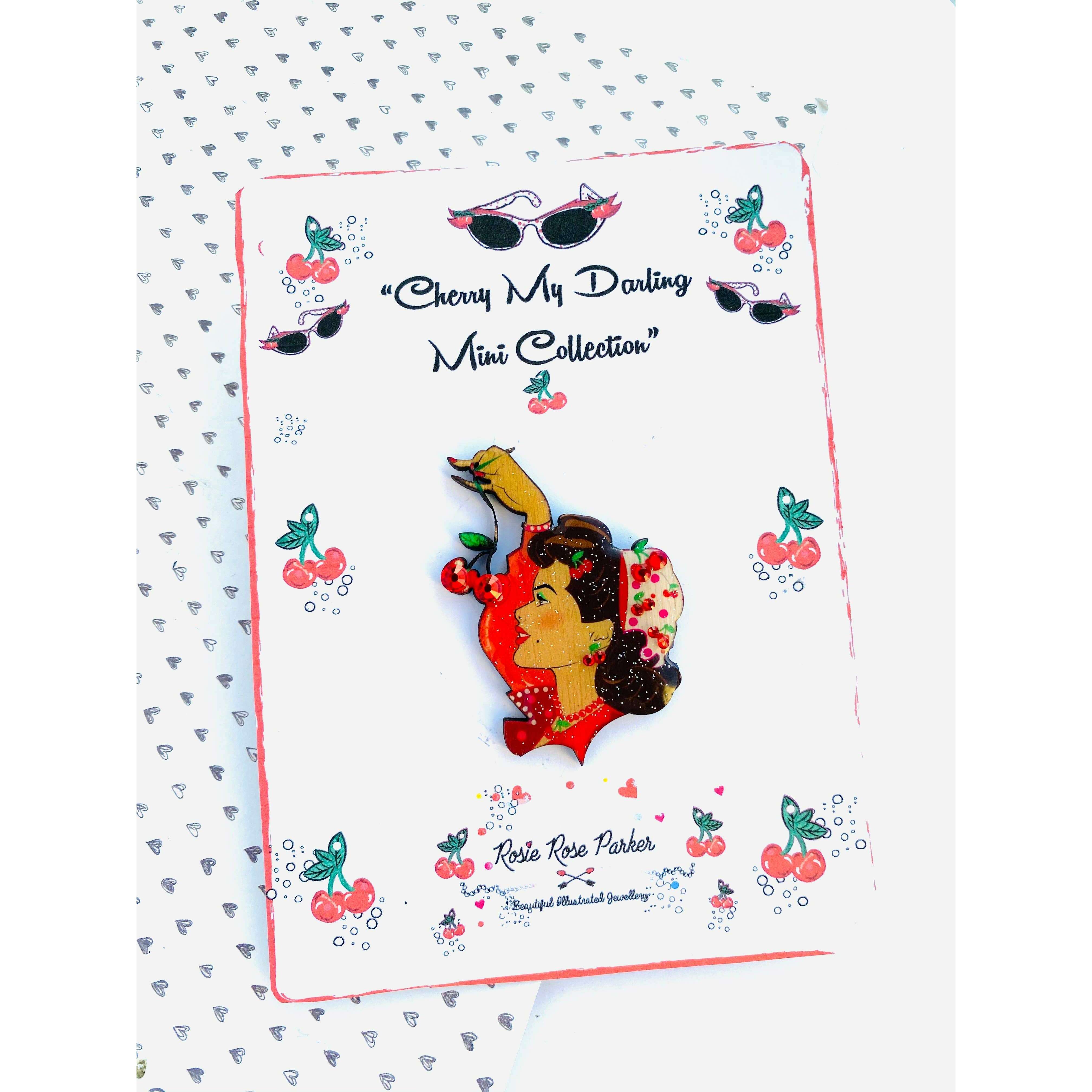 Cherry My Darling Mini Brooch by Rosie Rose Parker