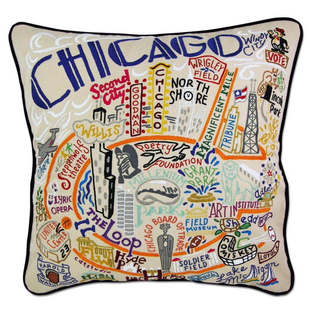 Chicago Hand - Embroidered Pillow by CatStudio by Quirks! at Shirley Shoppe