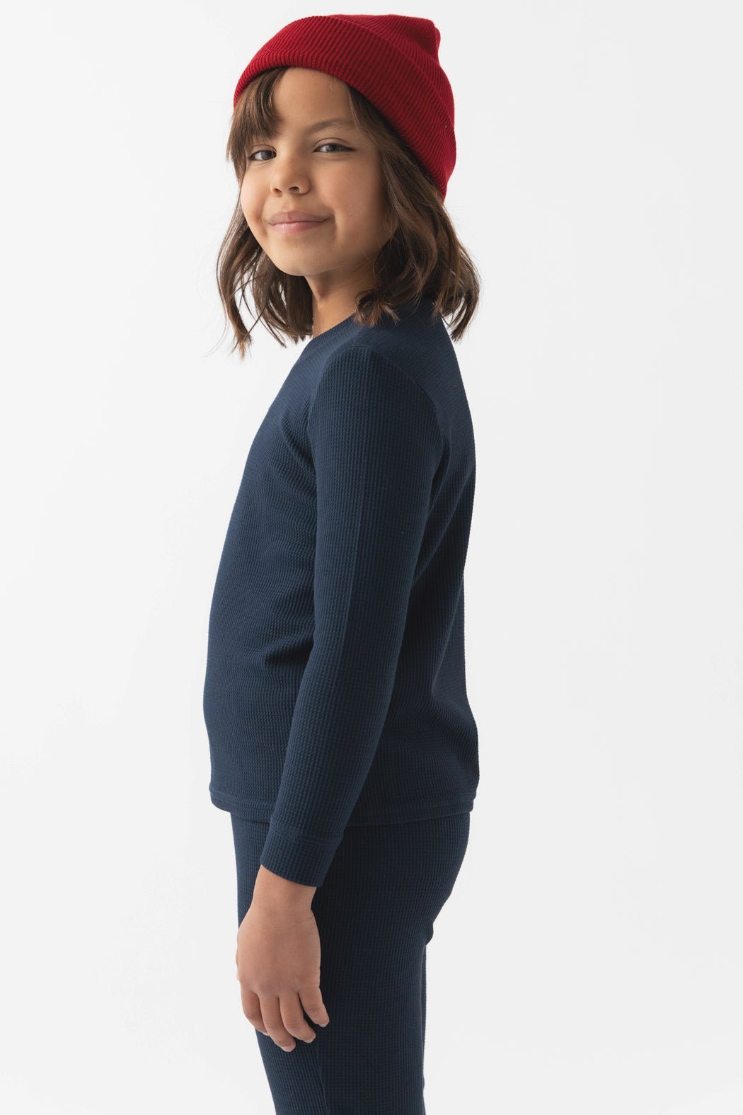 Children's Bamboo Waffle Knit Base Layer Long Sleeve - Last Chance by Cozy Earth at Shirley Shoppe