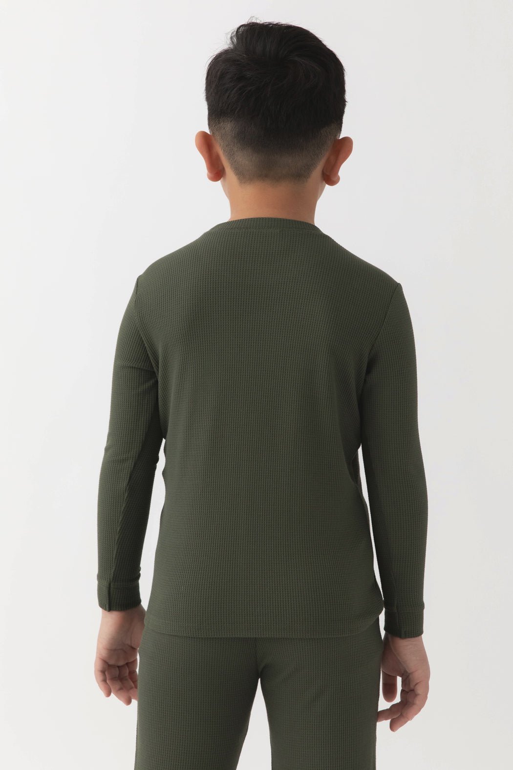 Children's Bamboo Waffle Knit Base Layer Long Sleeve - Last Chance by Cozy Earth at Shirley Shoppe