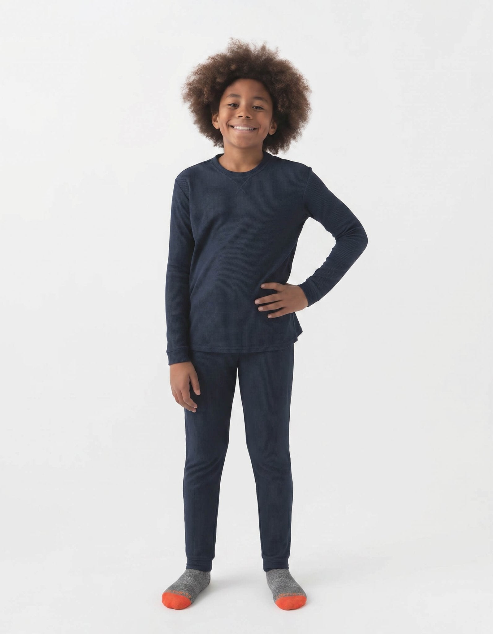 Children's Bamboo Waffle Knit Base Layer Set - Last Chance by Cozy Earth at Shirley Shoppe