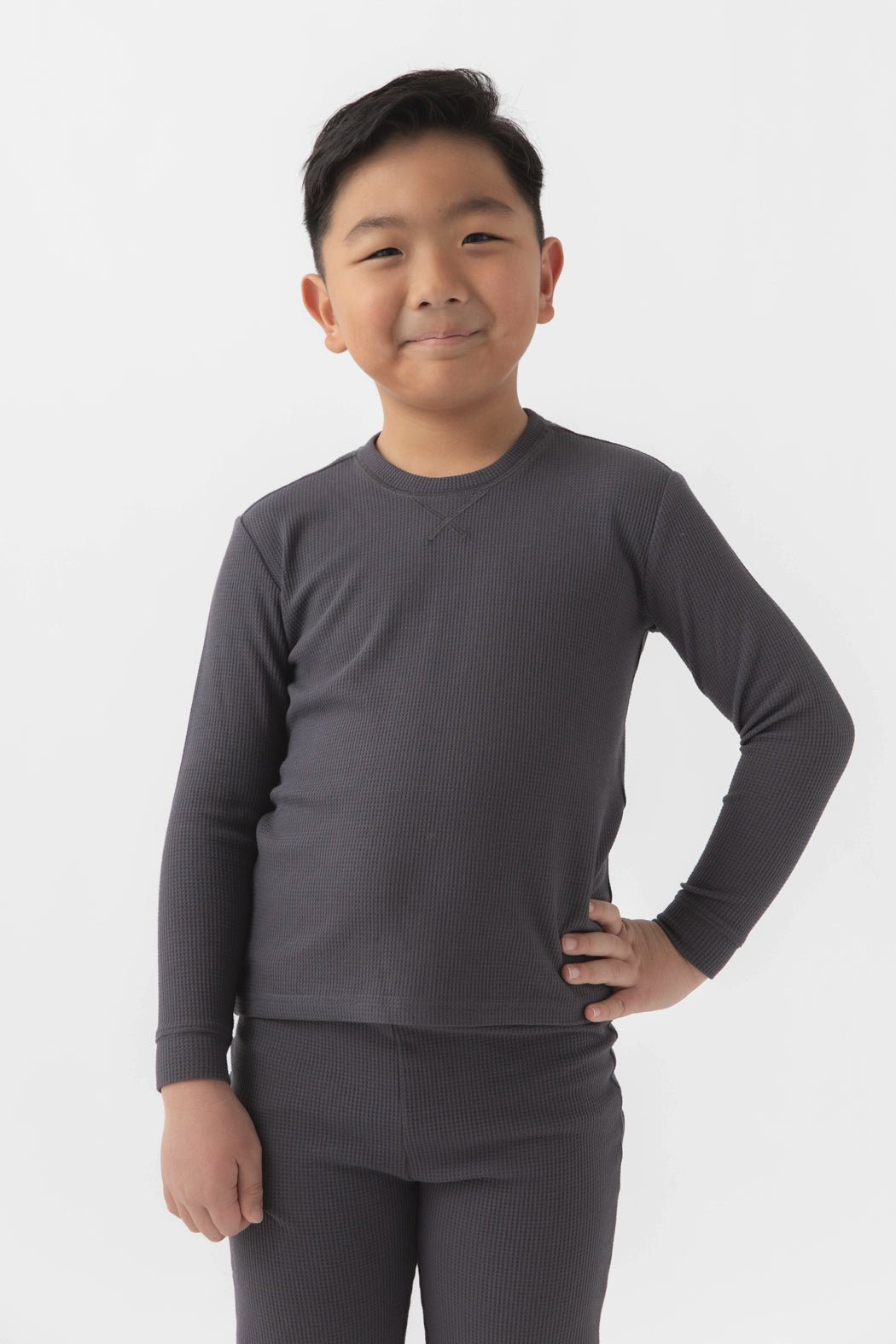 Children's Bamboo Waffle Knit Base Layer Set - Last Chance by Cozy Earth at Shirley Shoppe