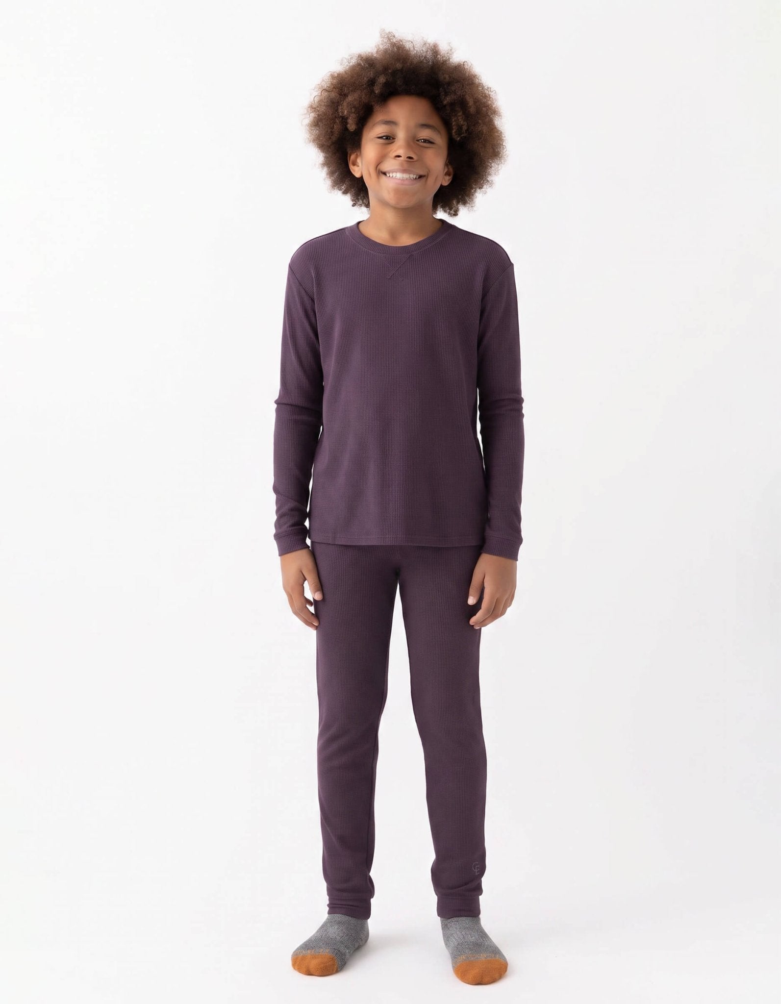 Children's Bamboo Waffle Knit Base Layer Set - Last Chance by Cozy Earth at Shirley Shoppe