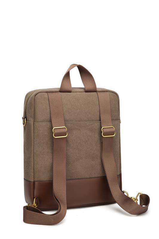 Corbin | Chocolate Washed Canvas + Brown Leather