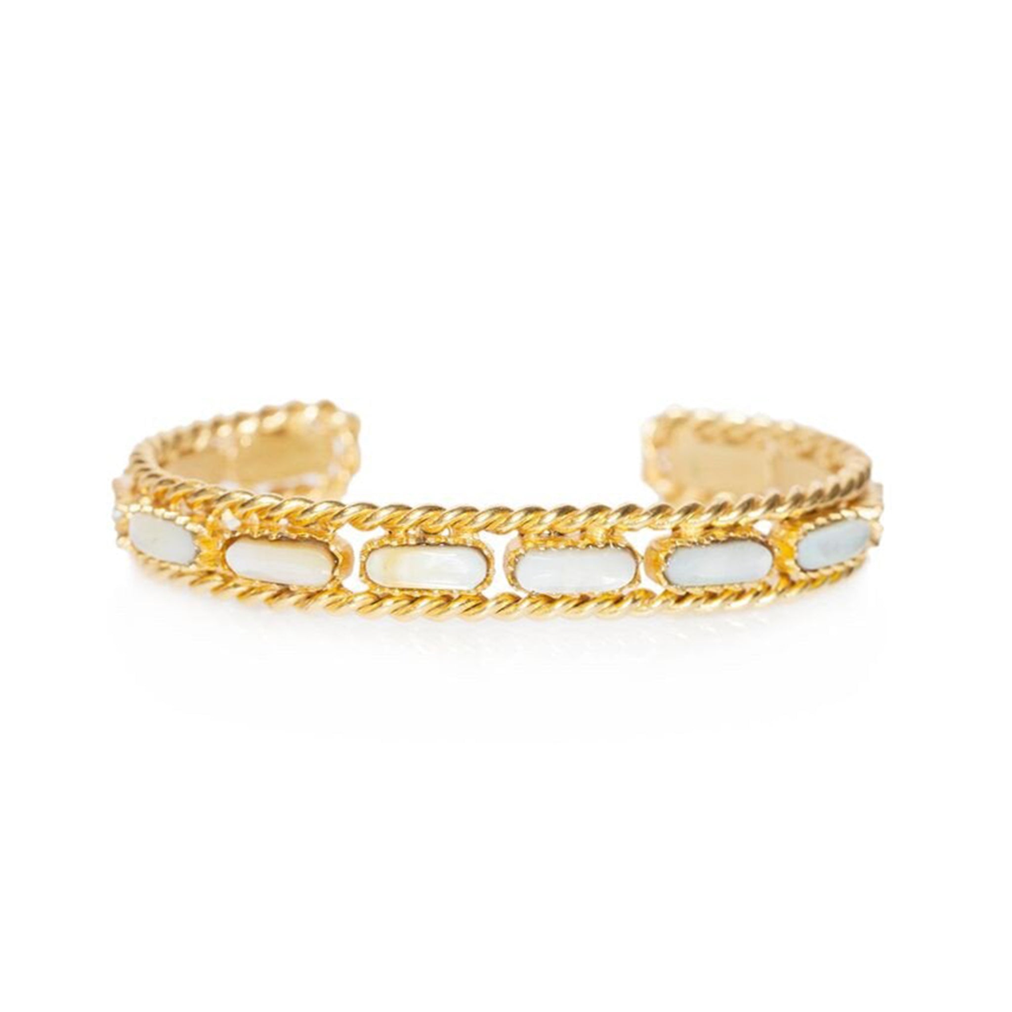 Cable Bangle - Pearl