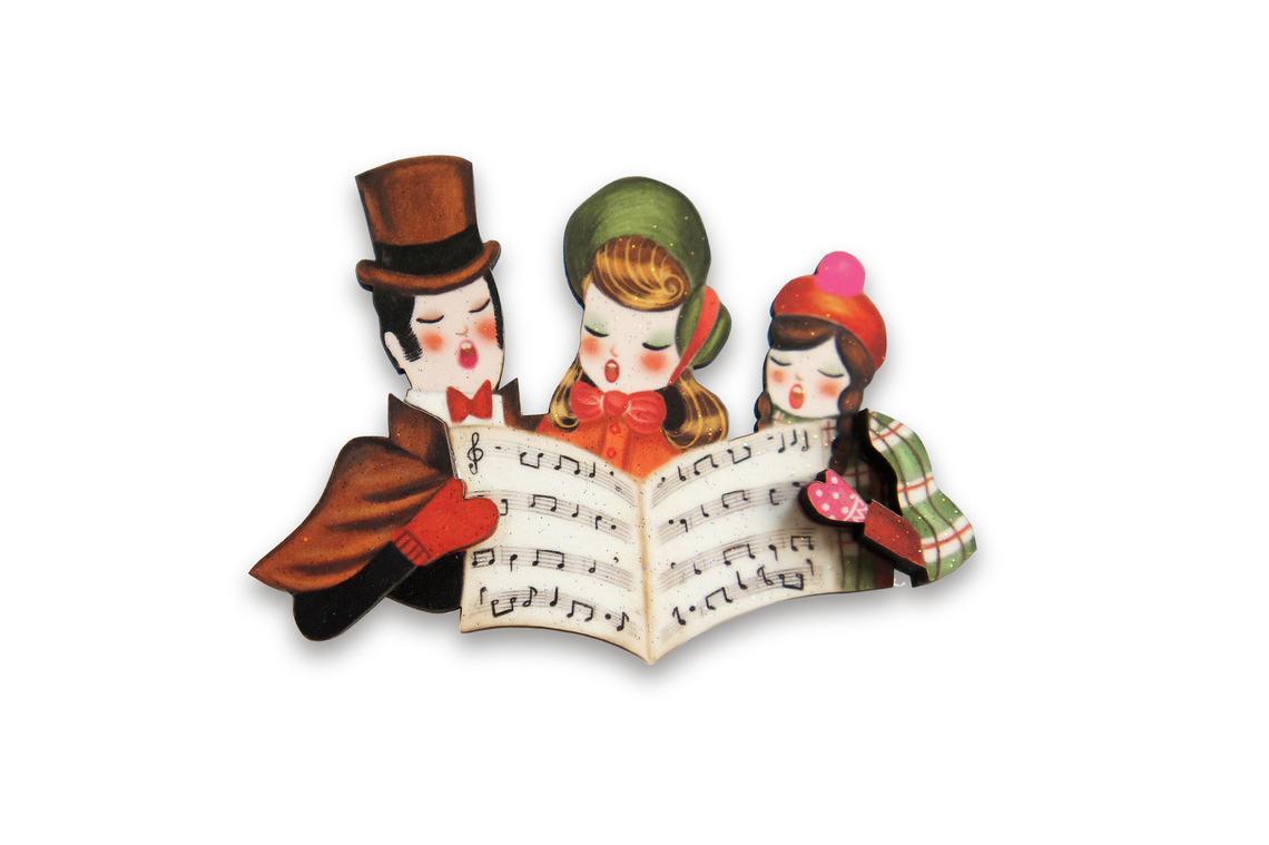 Christmas Carols Brooch by Laliblue by Quirks! at Shirley Shoppe