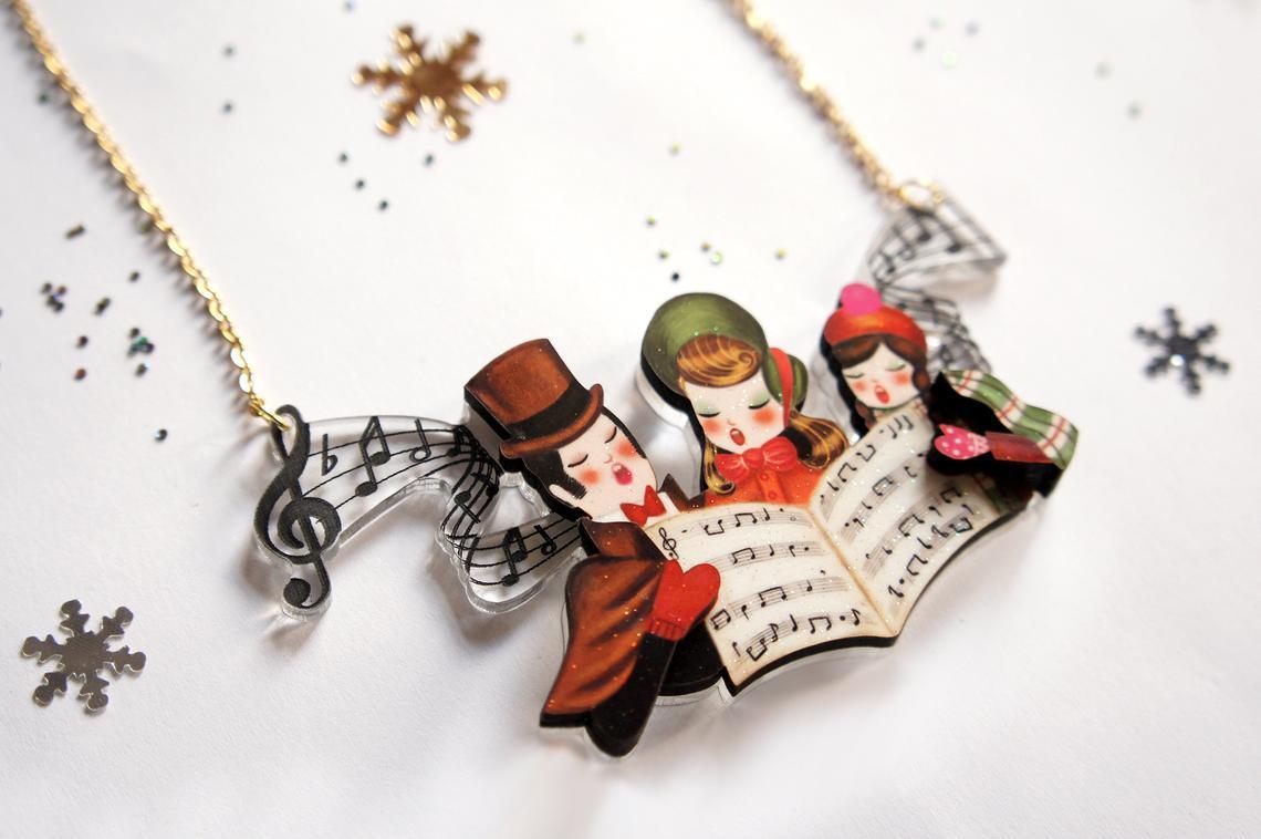 Christmas Carols Necklace by Laliblue by Quirks! at Shirley Shoppe