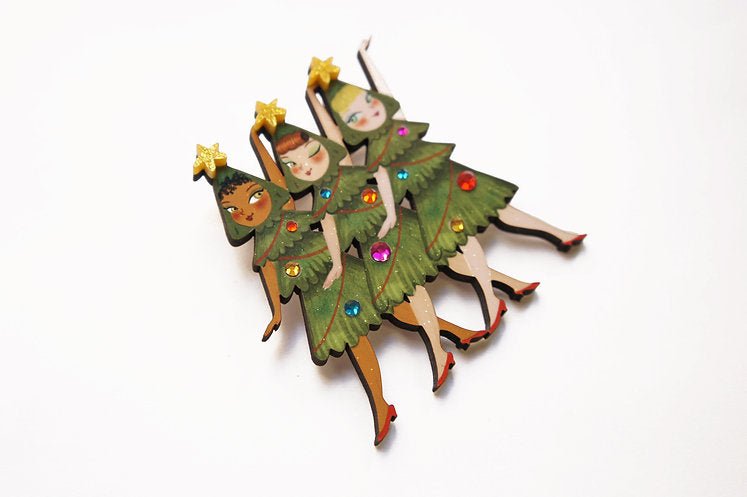 Christmas Dance Brooch by Laliblue by Quirks! at Shirley Shoppe