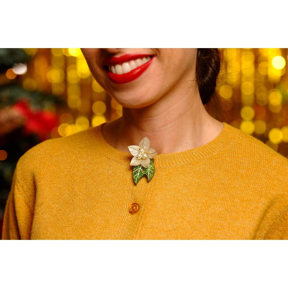 Christmas Flower Button Cover by Laliblue by Quirks! at Shirley Shoppe