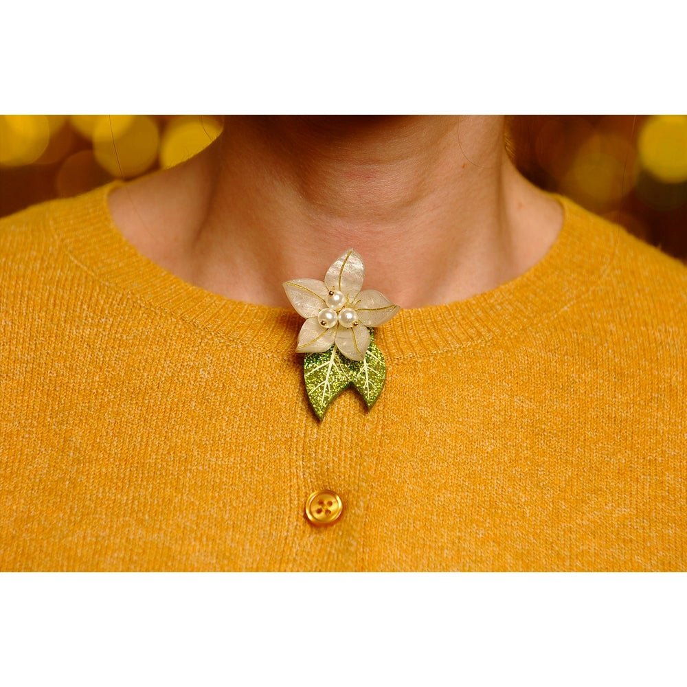 Christmas Flower Button Cover by Laliblue by Quirks! at Shirley Shoppe