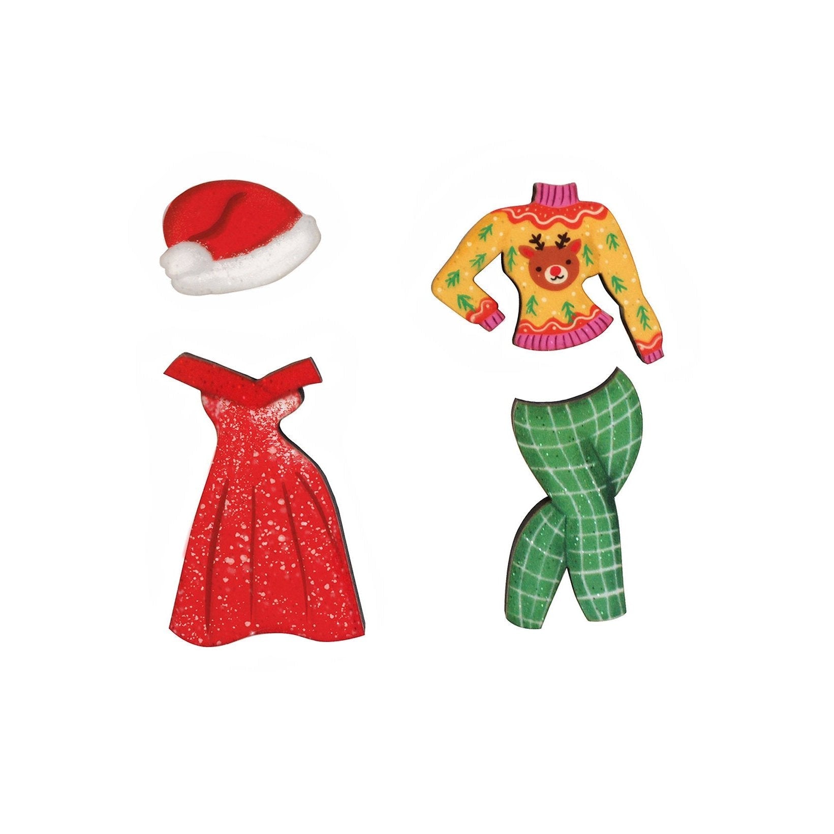 Christmas Holiday Outfit Brooches by Laliblue by Quirks! at Shirley Shoppe