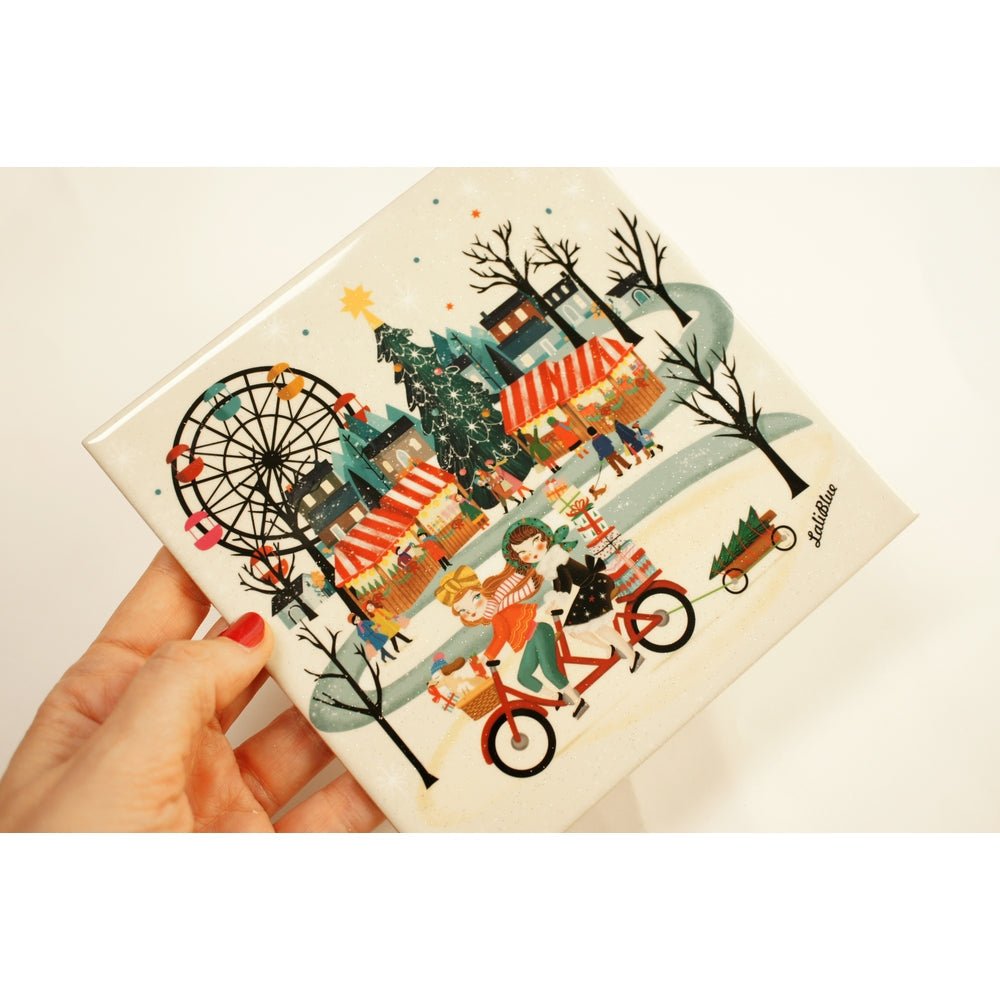 Christmas Market Tile by Laliblue by Quirks! at Shirley Shoppe