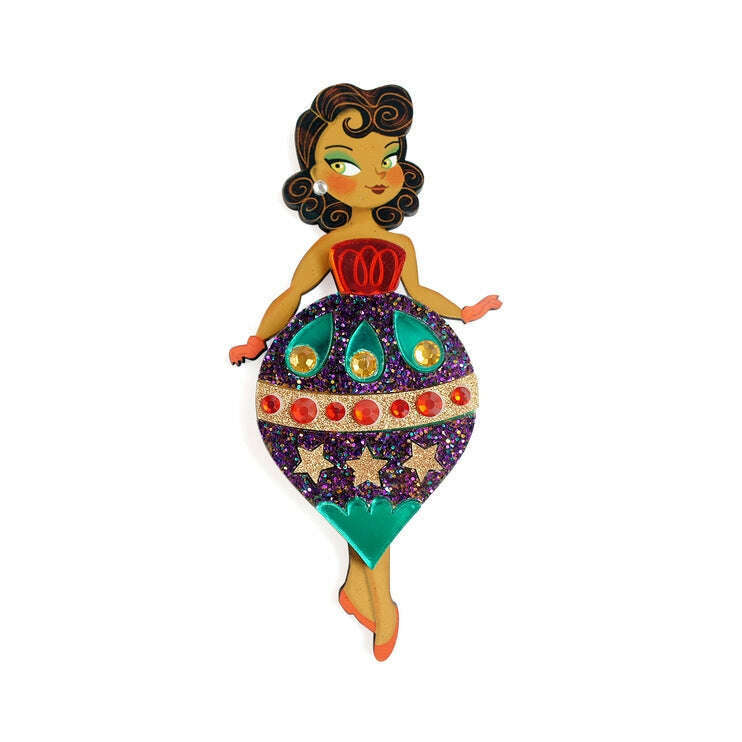 Christmas Ornament with Stars Brooch by Laliblue