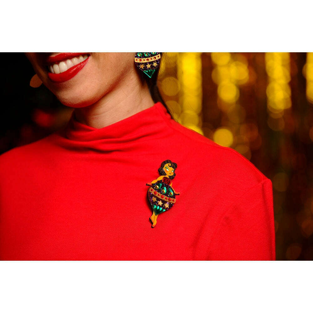 Christmas Ornament with Stars Brooch by Laliblue