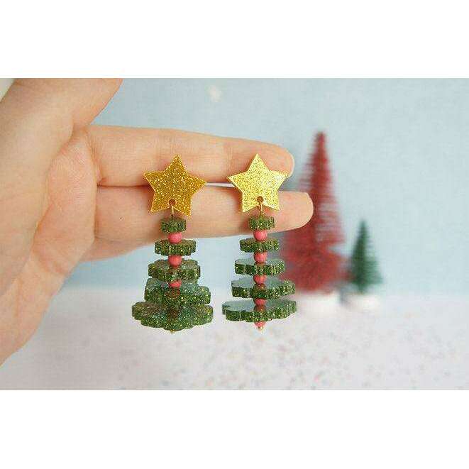 Christmas Tree Earrings by Laliblue