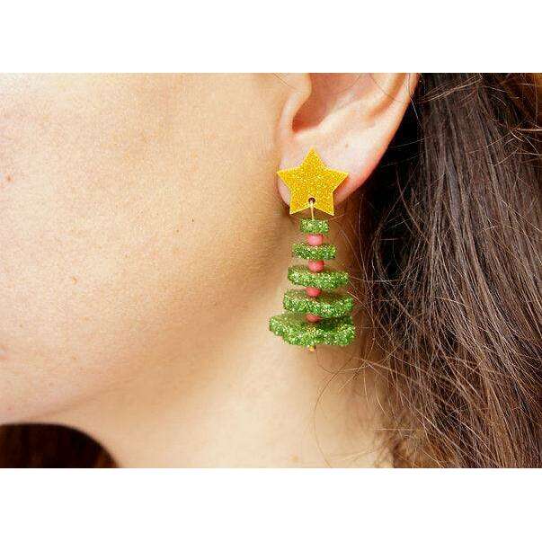 Christmas Tree Earrings by Laliblue