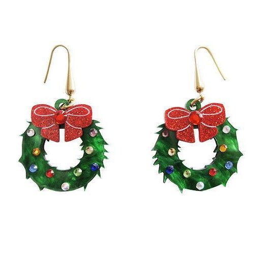Christmas Wreaths Earrings by Laliblue by Quirks! at Shirley Shoppe