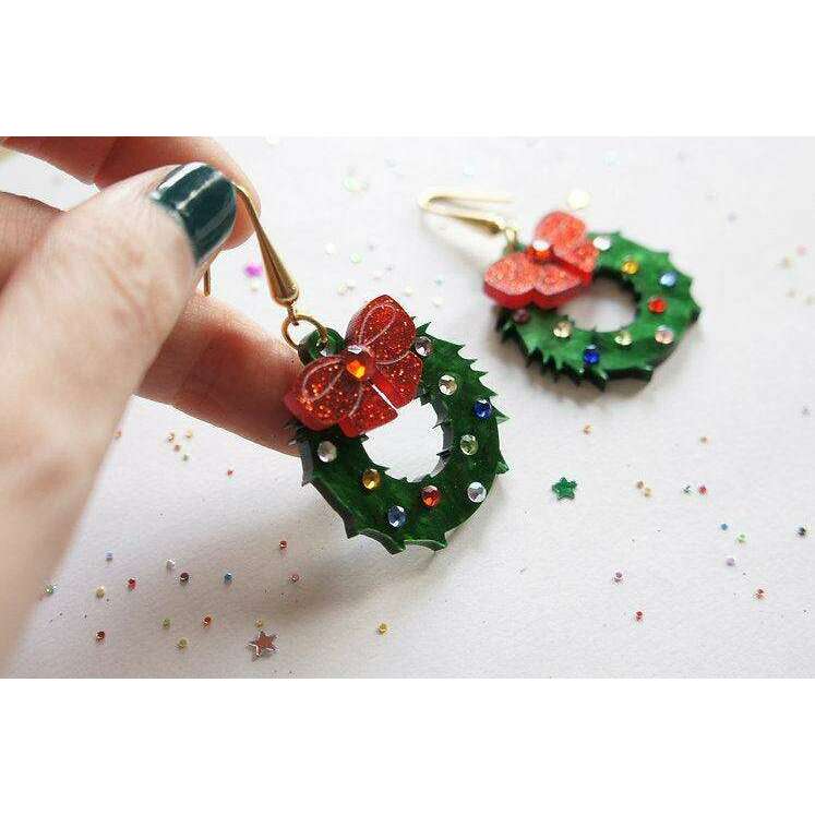 Christmas Wreaths Earrings by Laliblue
