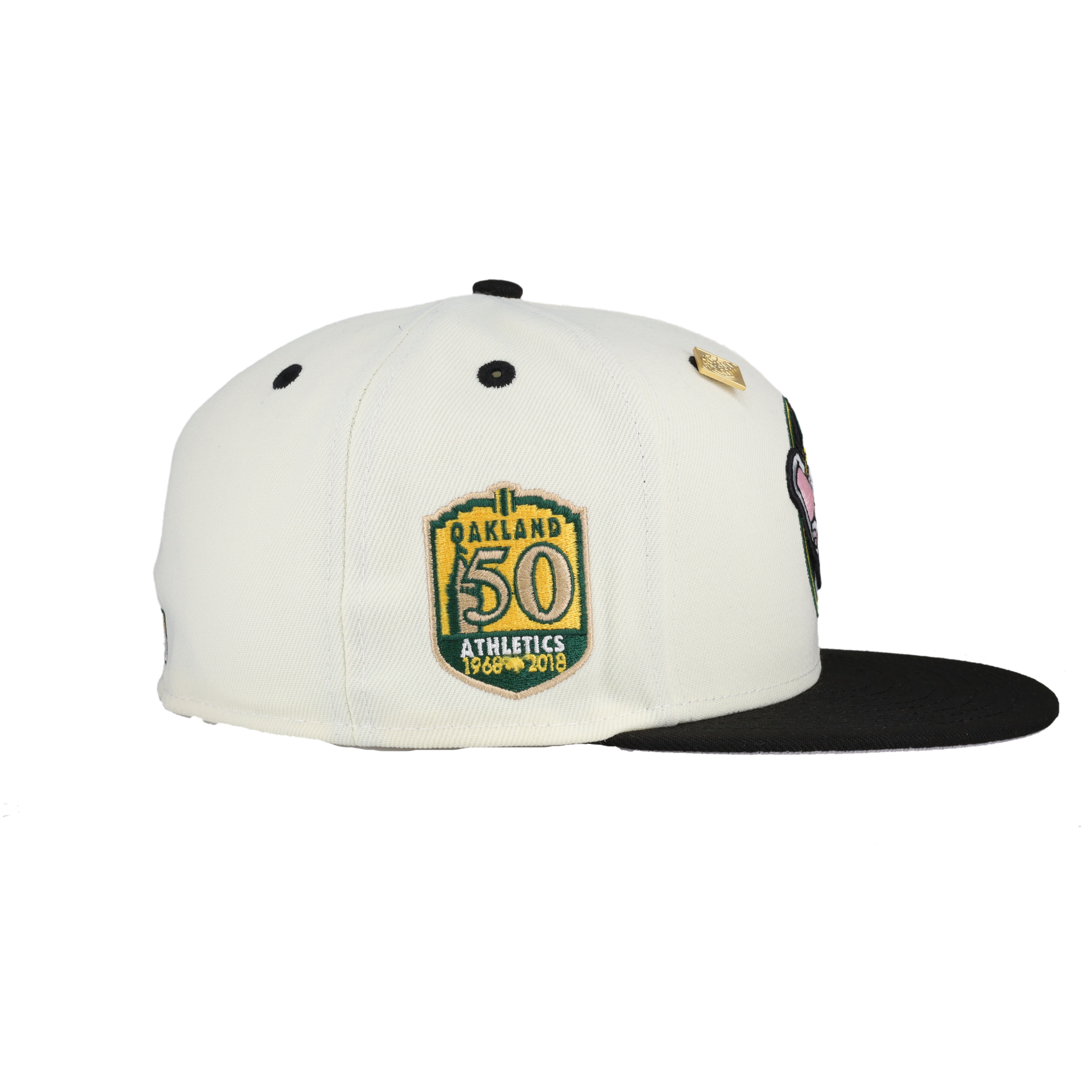 Oakland Athletics Stomper Mascot 50th Anniversary Patch 59Fifty Fitted Hat