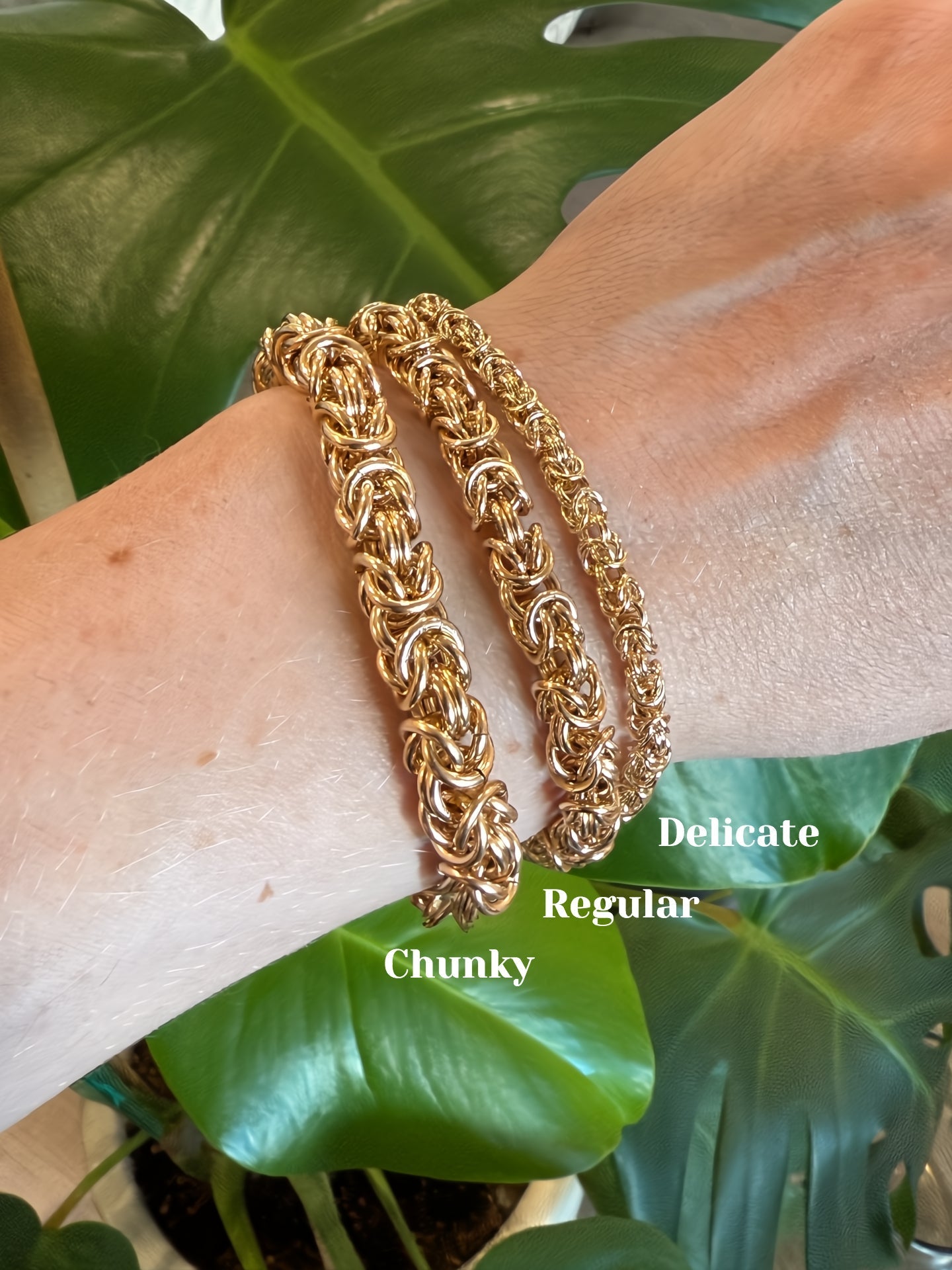 Chunky Byzantine Chainmaille Bracelet in 14K Gold Fill by Alison Morse at Shirley Shoppe