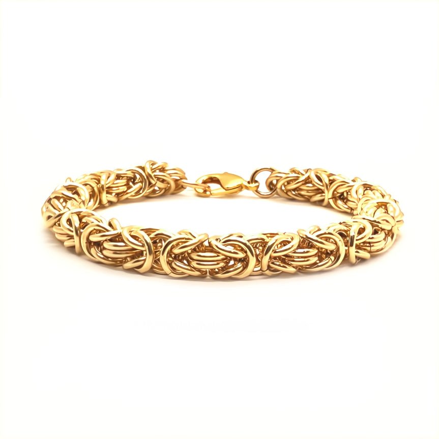Chunky Byzantine Chainmaille Bracelet in 14K Gold Fill by Alison Morse at Shirley Shoppe