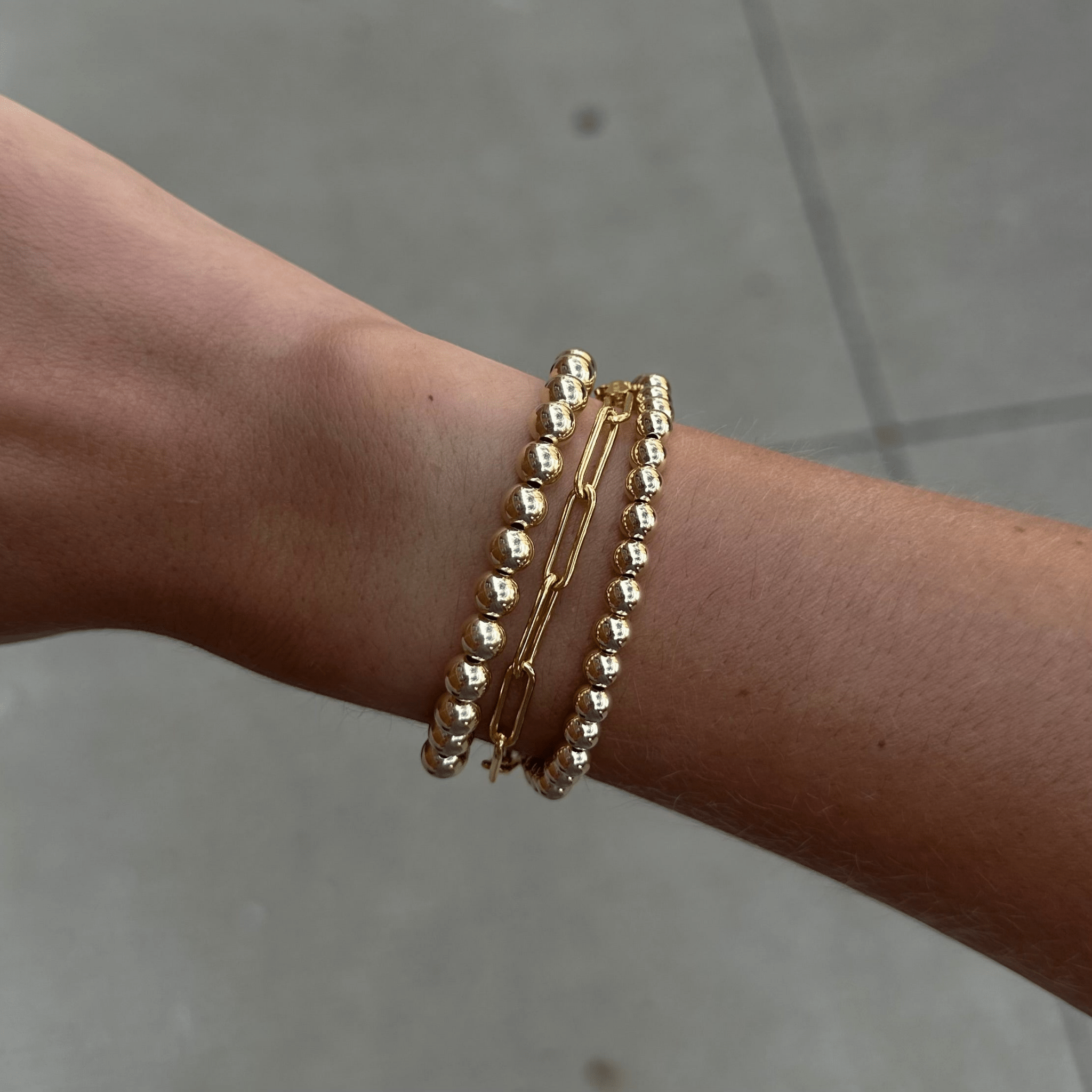 chunky paperclip + juno (5+6mm) bracelet triple stack by Cuffed by Nano LLC at Shirley Shoppe