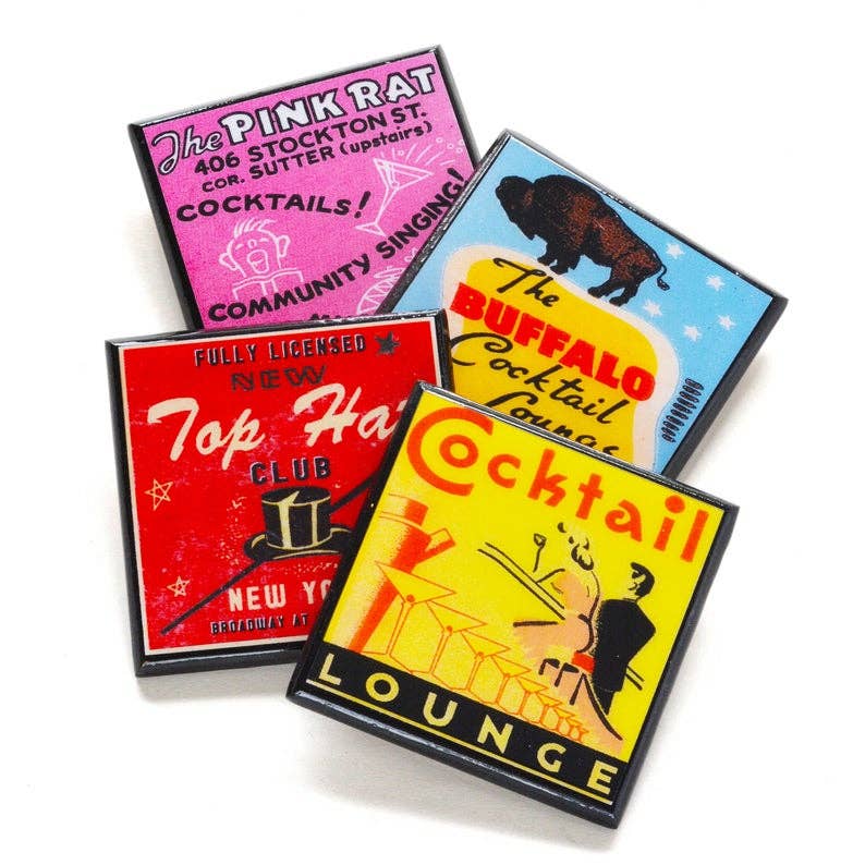 Classic Cocktail Lounge Drink Coaster Set by Quirks! at Shirley Shoppe