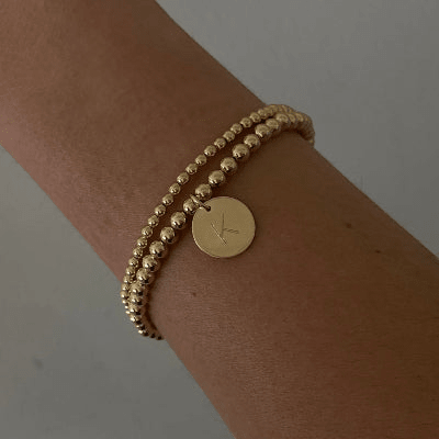 classic initial juno bracelet double stack (3+4mm) by Cuffed by Nano LLC at Shirley Shoppe
