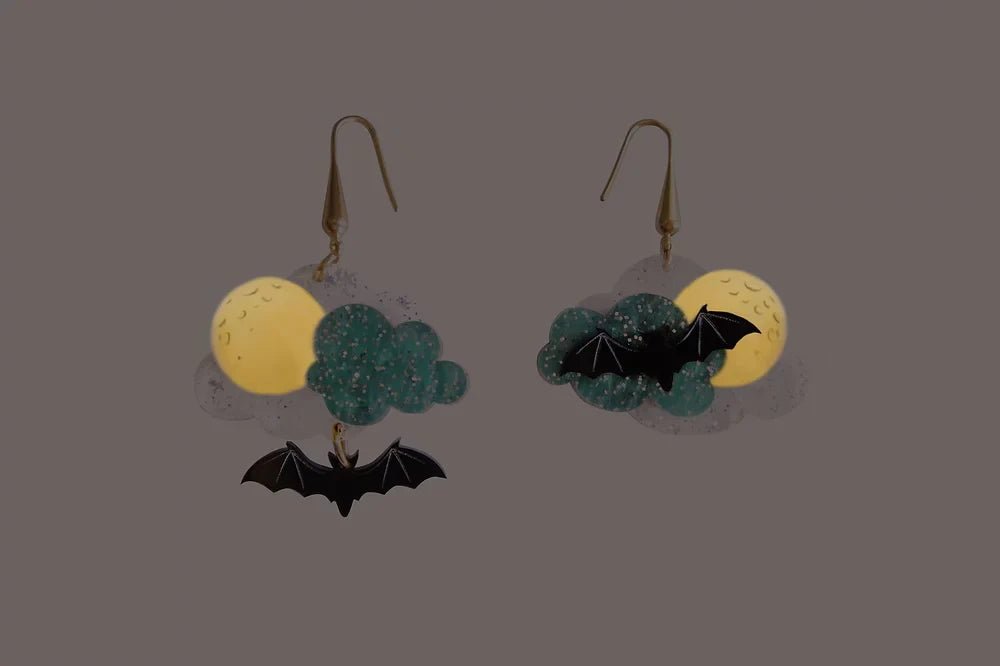 Cloud with Bats Halloween Earrings by Laliblue by Quirks! at Shirley Shoppe