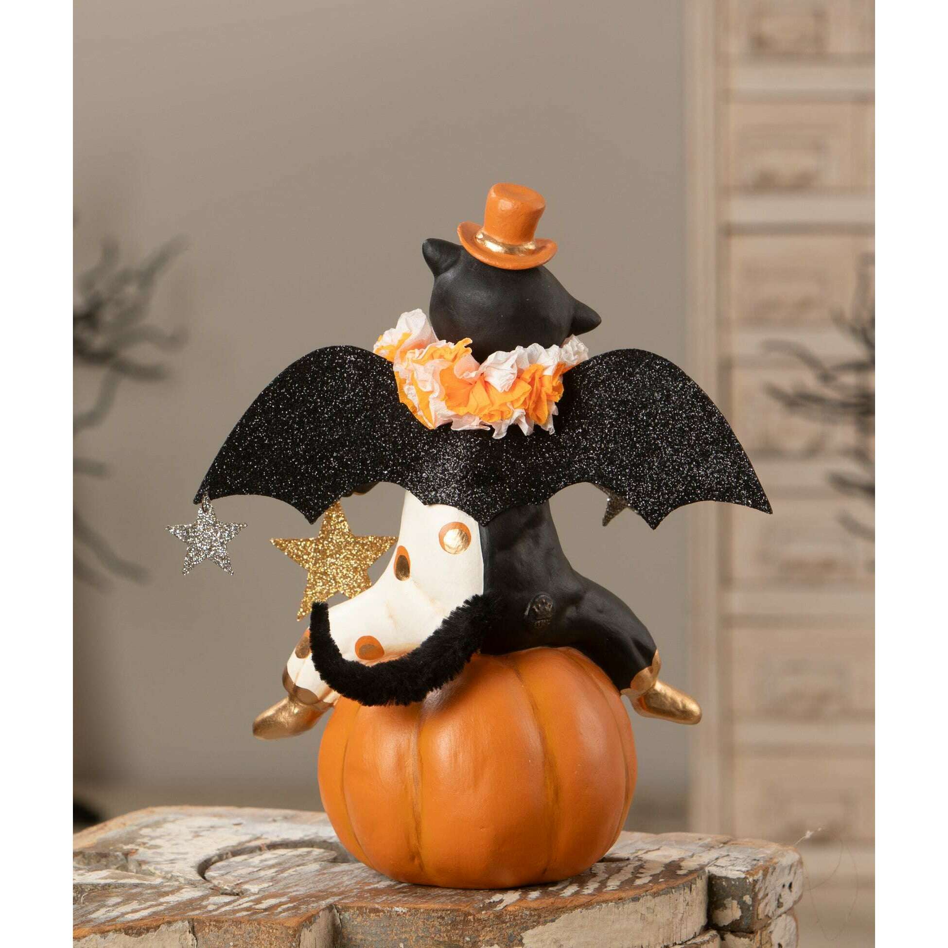 Clowning Cat on Jack | Halloween Decor | Bethany Lowe