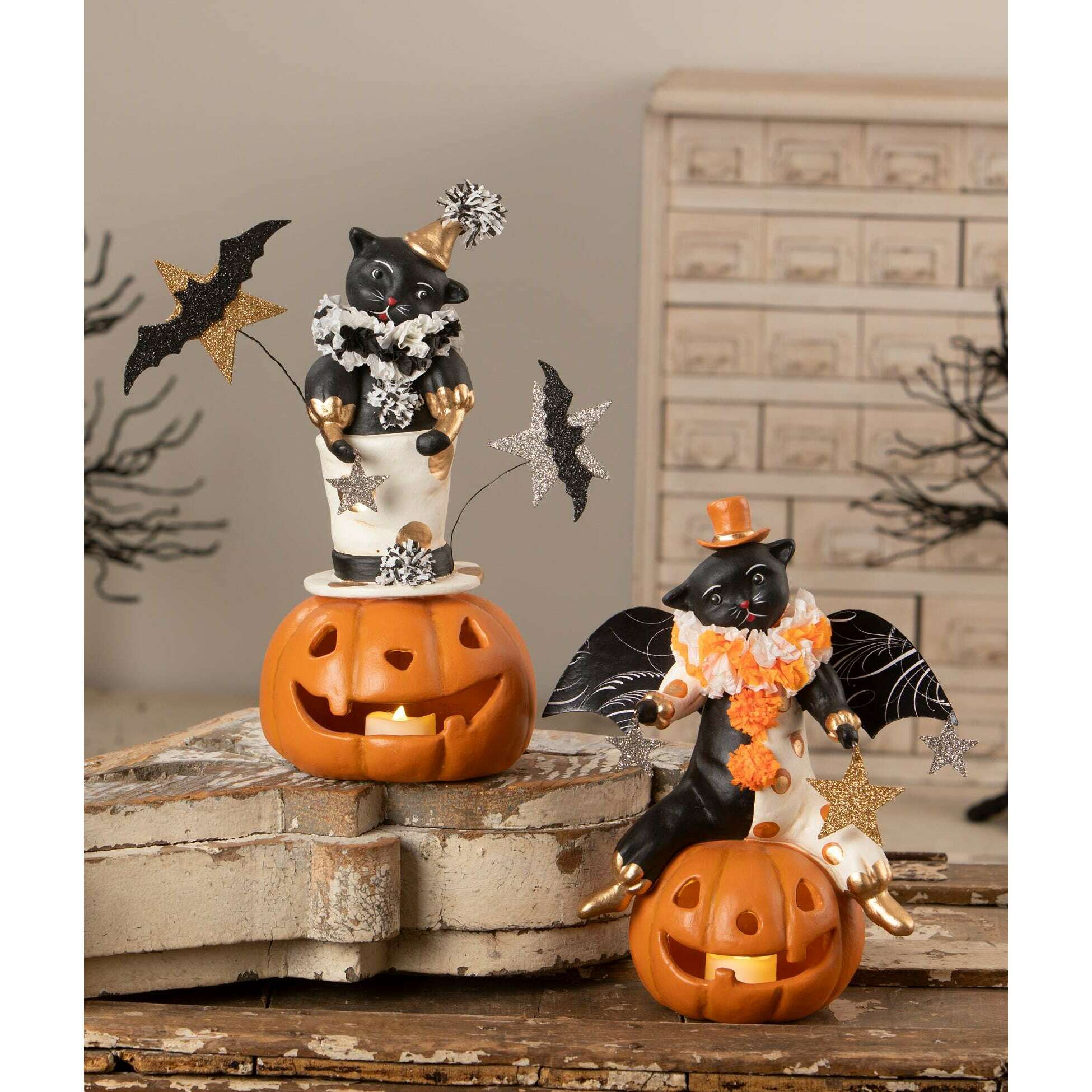 Clowning Cat on Jack | Halloween Decor | Bethany Lowe