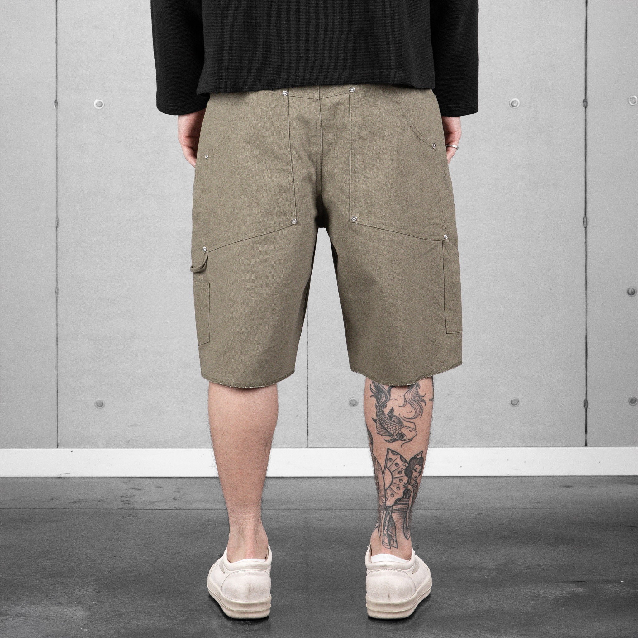 Commons Double Knee Canvas Short Faded Green